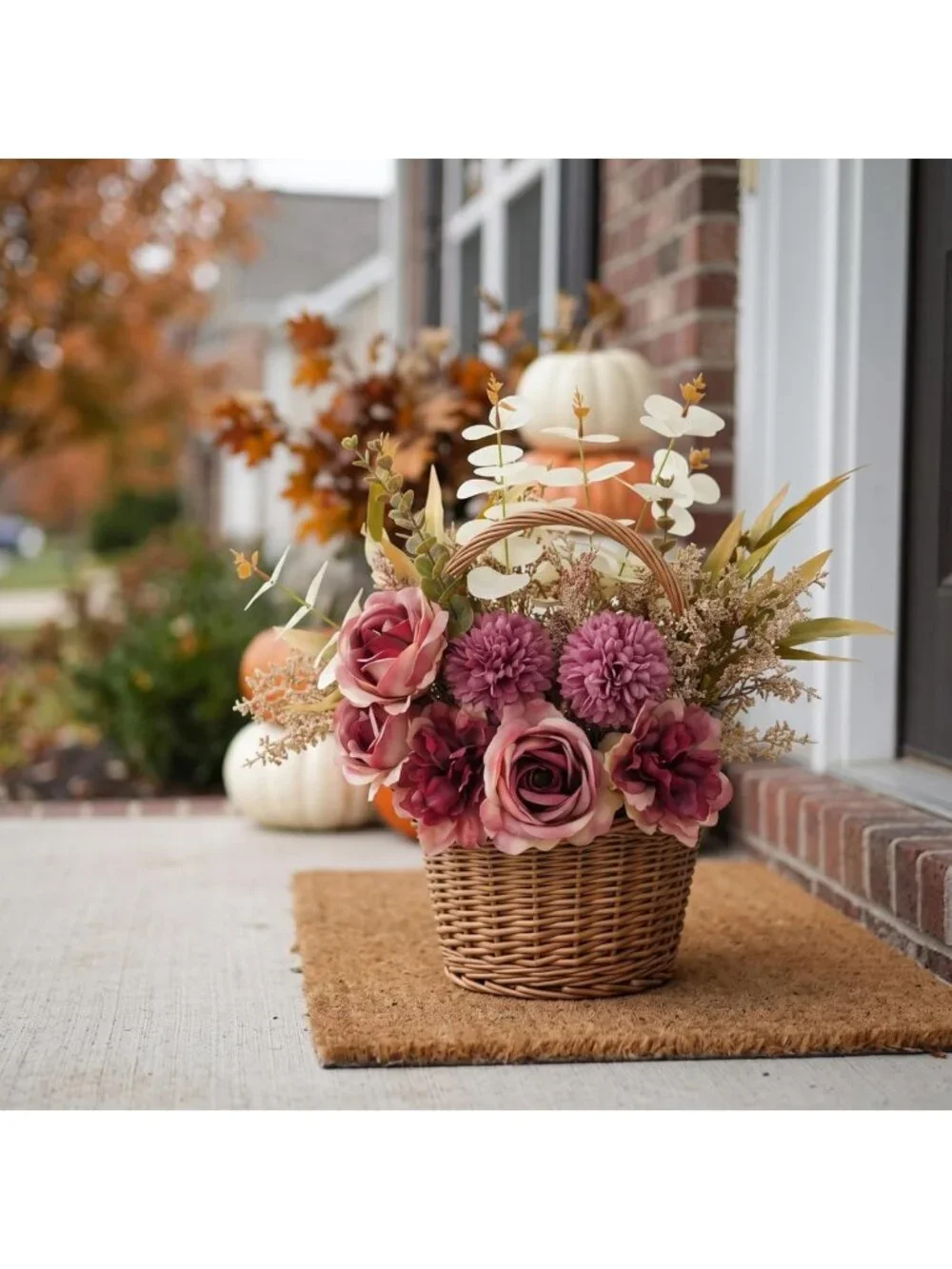 Realistic Faux Silk Flower Bouquet - Elegant Centerpiece for Home Decor